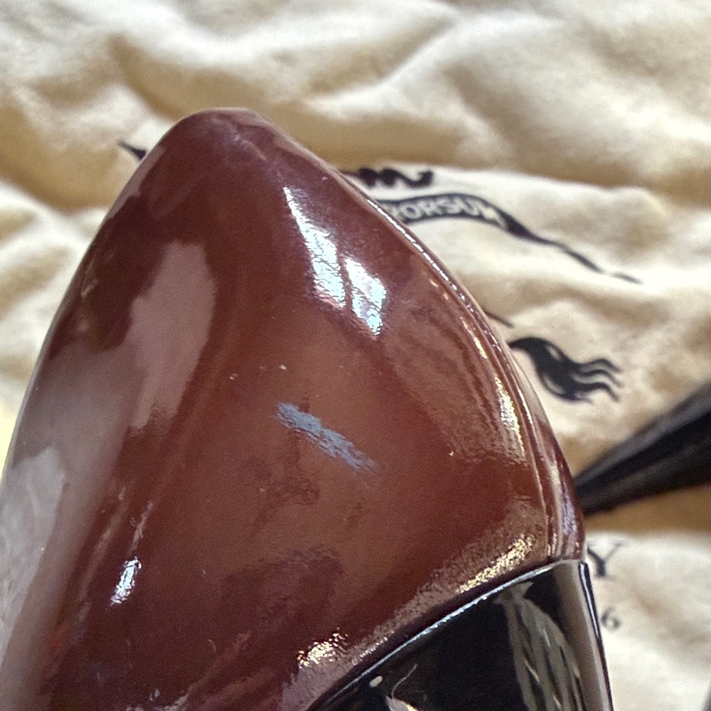 Burberry Dark Brown Patent Leather Heels - Picture 11 of 12